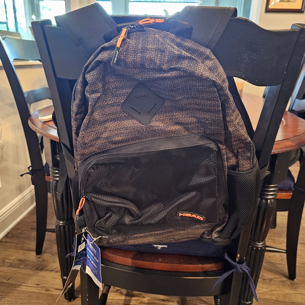 HEAD School Backpack Black Brown Digital‎ Print 17"